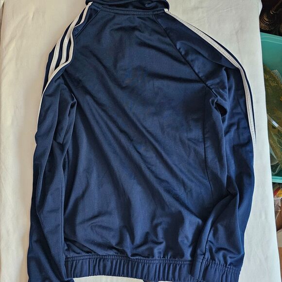 Adidas 3-Stripe Navy Blue Jogger Zip Jacket sz M - Picture 2 of 7